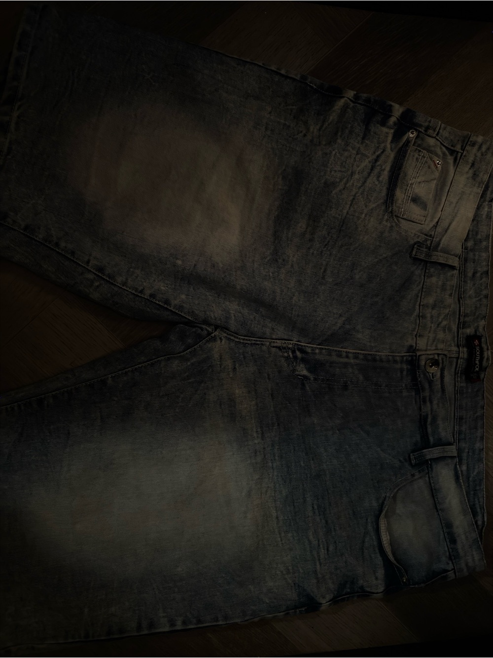 Men's Faded Blue Denim Jean Shorts